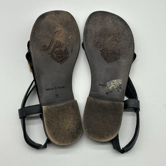 Free People La Risa Capri Blue Leather Flats Strappy Sandals EU 39 / US Size 8.5 - Picture 8 of 8